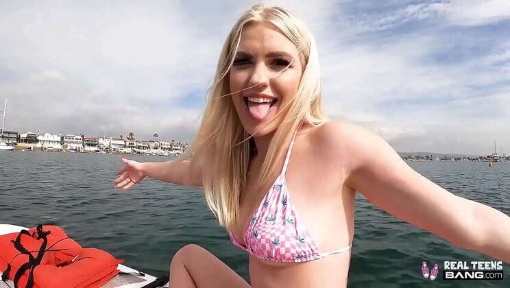 Authentic Teens: Peeing Blonde Jazlyn Ray in Public & Riding a Large Cock