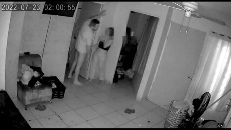 Interracial surprise: Caught masturbating, she joins in