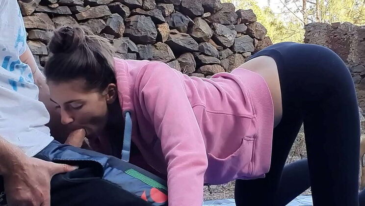 Hot Brunette Teen Takes Big Cock Outdoors