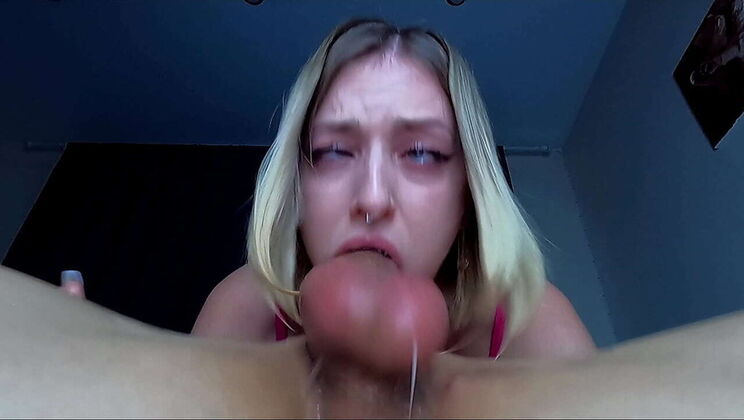 Step-Sister Kissallisse Takes Big Cock Deep Throat for Huge Cum Load