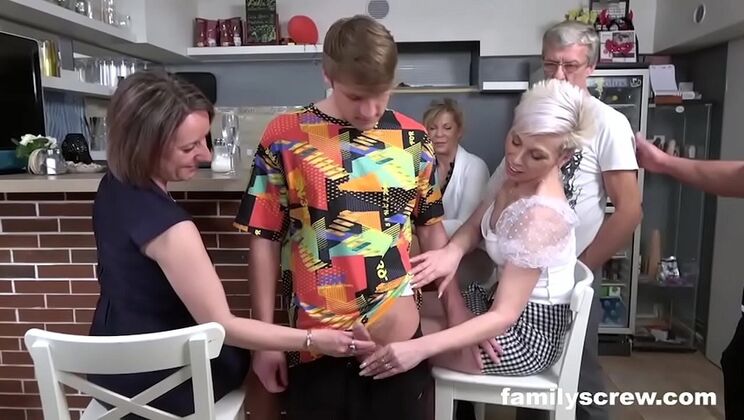 Stepmom Teaches Virgin Son How to Fuck in a Bar - Family Hardcore HD