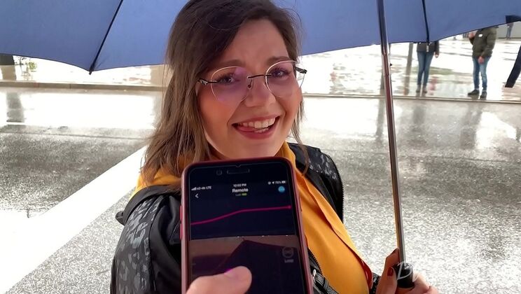 Sarah Sota Moans Loud in Public as I Control Her Pussy with Lovense Lush Remote