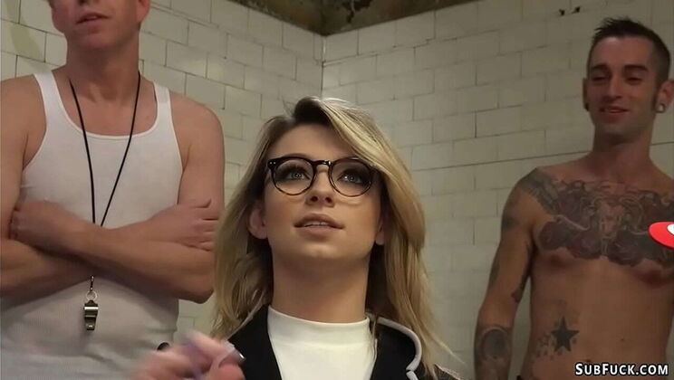 Naveen Ora Takes Hard Anal Gangbang in Locker Room - BDSM Group Fetish Fun