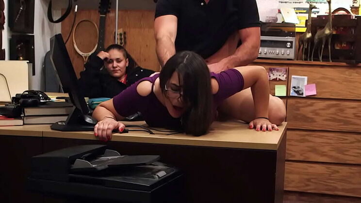 Amateur Latina Threesome Caught Stealing in XXX Pawn Shop - Sean Lawless POV