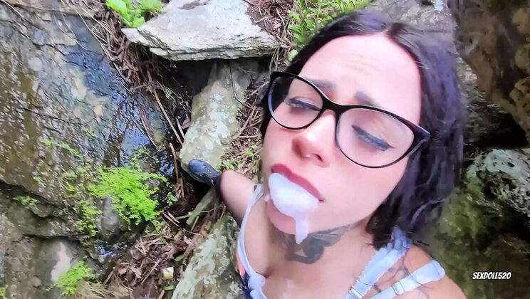 Naughty Kitten Sucks Stranger's Cock for Cum on Beach - Deep Throat POV