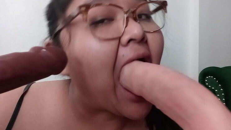 Deesdeepthroat Takes Two Dildos Deep in Her Throat - Gagging & Sloppy Training