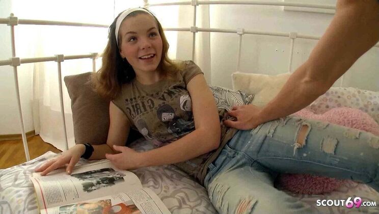 Petite Blonde Step-Sister 18 Seduced by Step-Brother for First POV Fuck During Homework