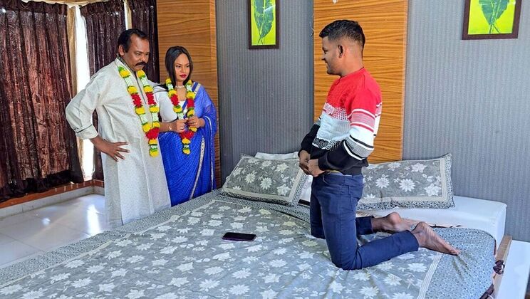 Indian MILF Mom Threesome with Husband and Stepson - Hardcore Rough Sex, Big Cock, and Deep Throat Action