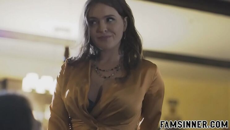 Stepmom Krissy Lynn seduces stepson in lingerie for romantic family sex