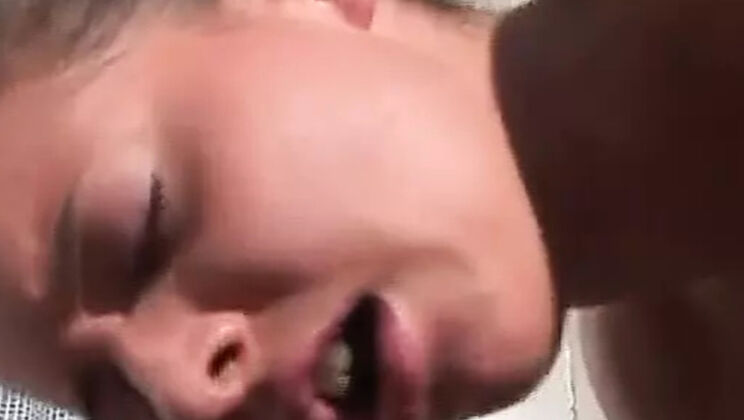 Hot German Amateur Gets Facial on Balcony in Retro Hardcore Scene