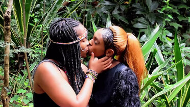Hot African Lesbians Fuck Each Other with Big Dildo in Homemade Video
