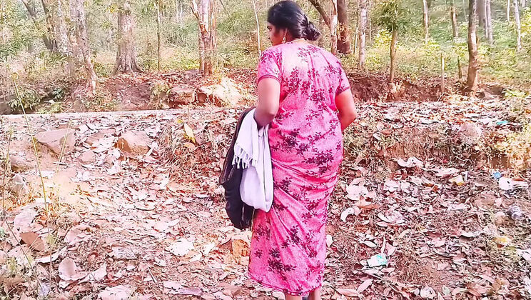 Desi Stepmom Fucks Stepson Outdoor with Dirty Talk - Big Ass & Natural Tits