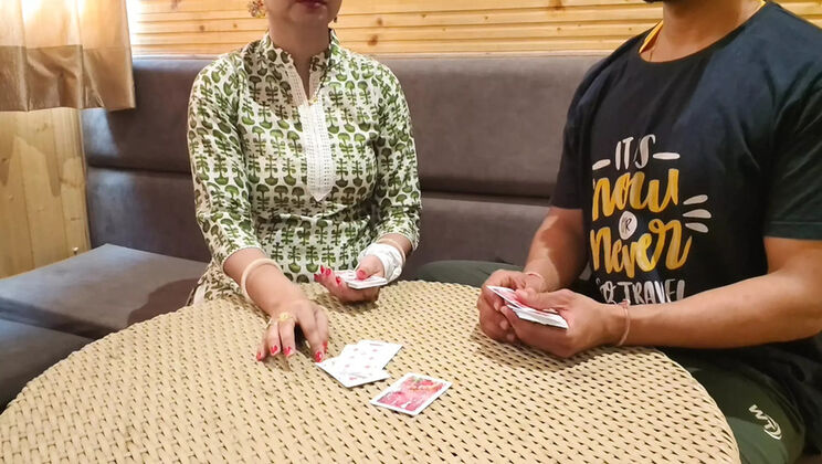 Indian Stepmom Loses Pussy in Card Game - Horny Couple Fuck Hard
