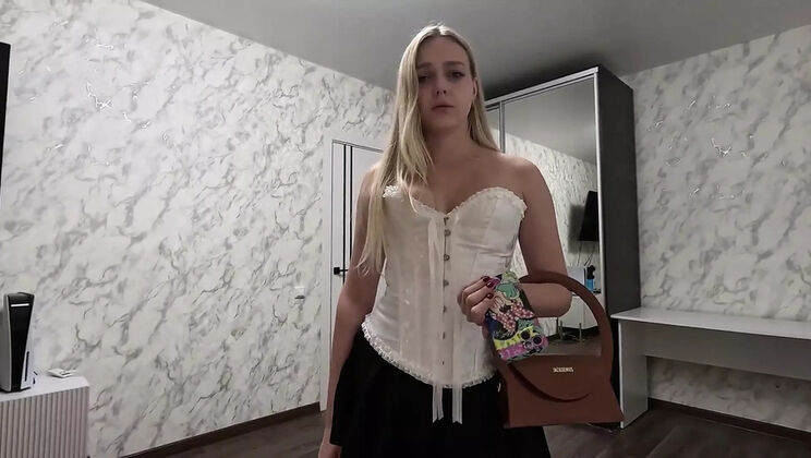 Blonde Teen Stepdaughter Fucks Stepdad POV - Arisha Mills