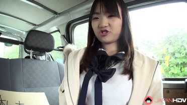 Big Tits Japanese Teen Mikoto Mochida Sucks Hard Cock in Car - Uncensored Blowjob