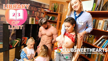 Hot Teens Sara Bork & Novella Night Fuck in Library - Group Sex, Blowjobs & Cowgirl Action