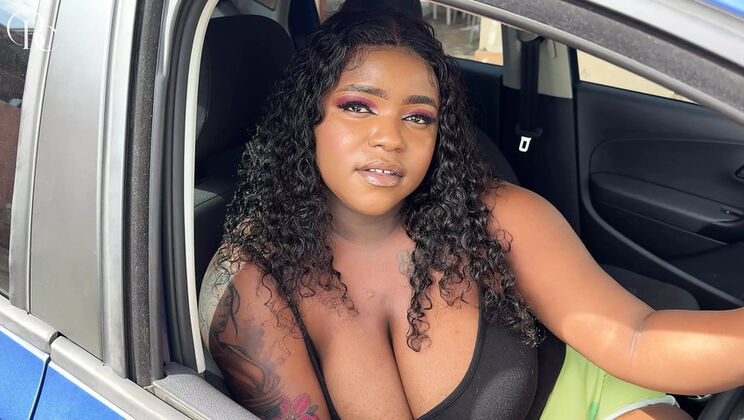 Big Booty Ebony Takes Hard Cock in Her Tight Shorts - Car Sex Gloryhole Fuck