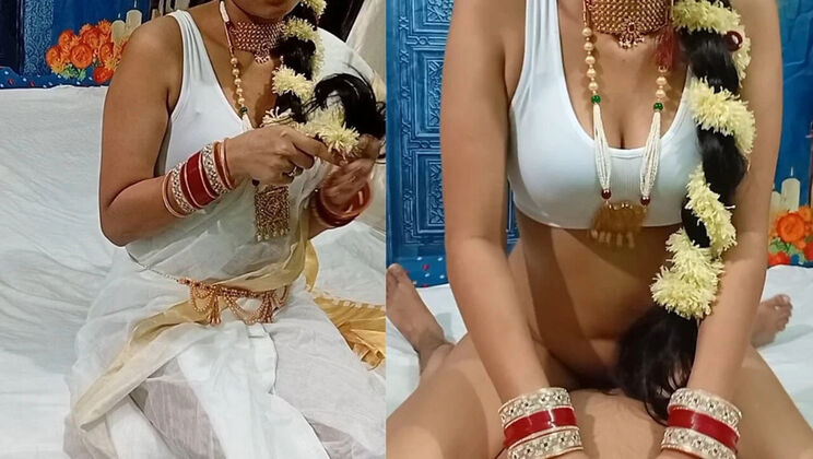 Hot Tamil Bhabhi Fucked Hard in White Saree - Desi Homemade Sex with MrsShivani