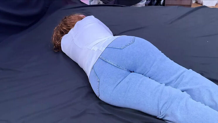 Stepmom Gets Anal Help From Stepson - Big Tits MILF in Jeans