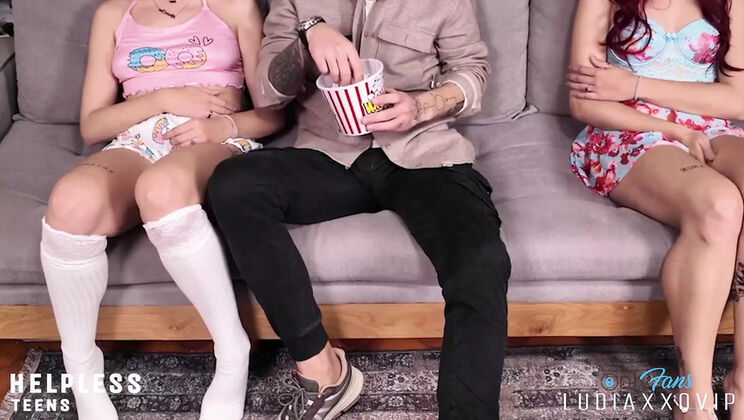 Naughty Teen Stepdaughter Gets Finger Fucked Hard by Stepdad While Stepsister Watches