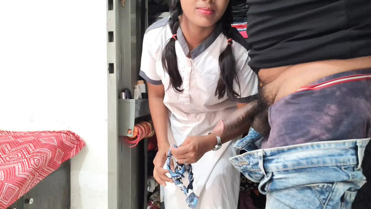 Mumbai Ashu sucks teacher's huge cock and gets pounded hard in kitchen - Indian teen roleplay