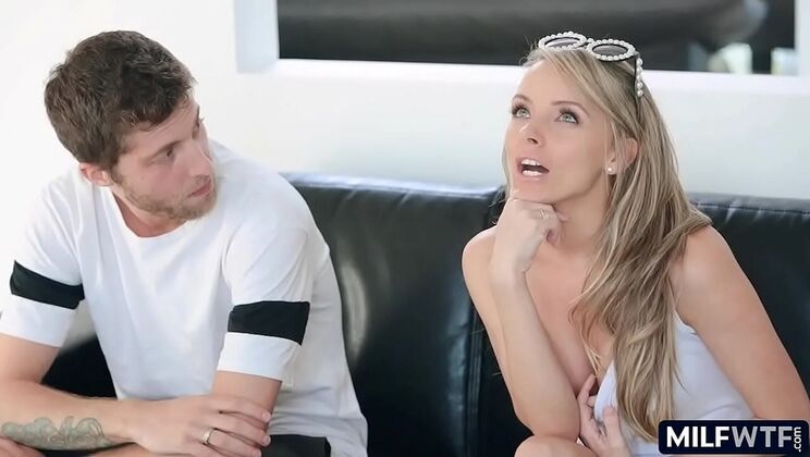 Hot Blonde MILF Cheats on Husband with Younger Guy - Shaved Pussy & Lingerie