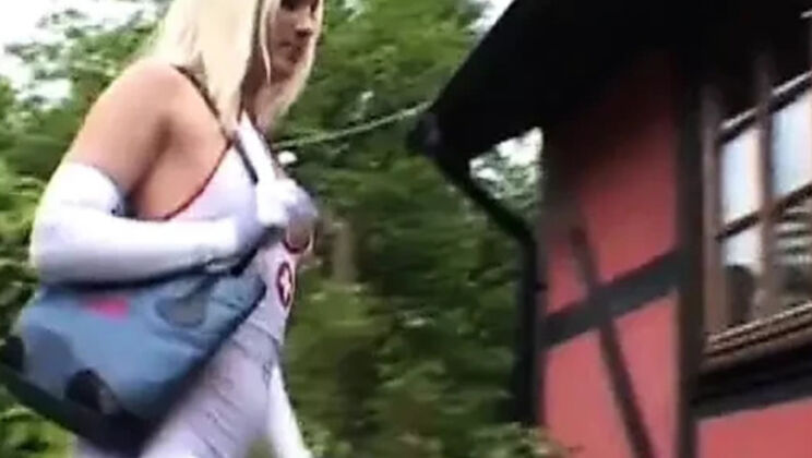 Hot French Nurses in Stockings Play with Dildo - Lesbian Amateur Fun