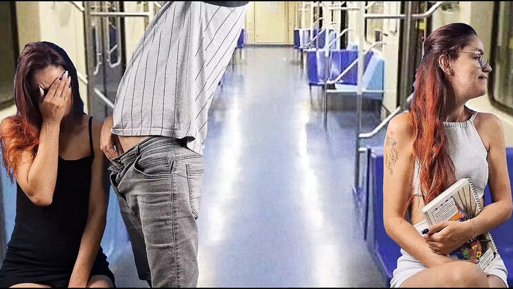 Hot Redhead Teen Fucks Stranger on Bus - Amateur Blowjob & Doggy Style