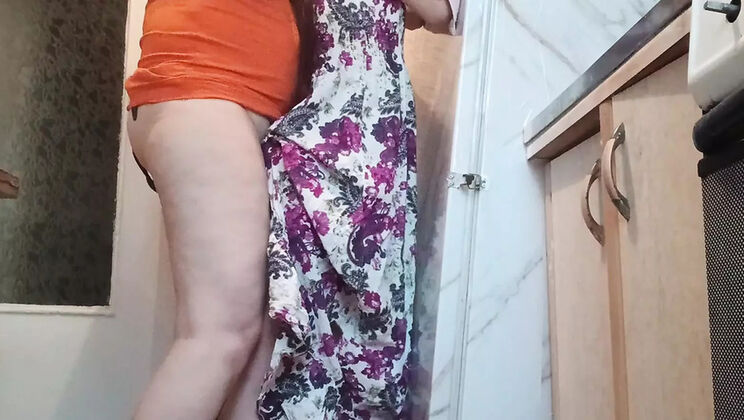 Stepmom Fucks Me Doggystyle in Kitchen While Hubby's Away