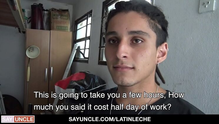 Horny Latino Stud Sucks and Fucks Boss for Cash - Outdoor Bareback Action