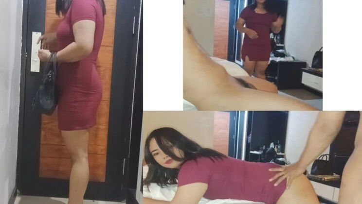 Hot Indonesian Stepmom Cheats in Hotel - Big Ass Doggy Style & Creampie