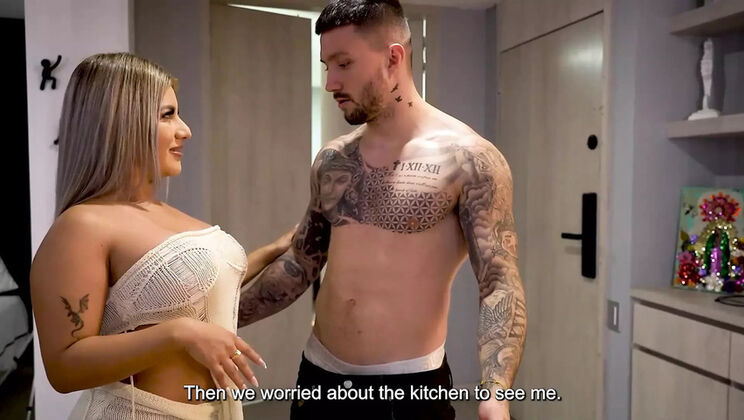 Colombian maid NatyDelgado takes huge Spanish cock in rough spooning sex - Big tits, big ass, hardcore fuck