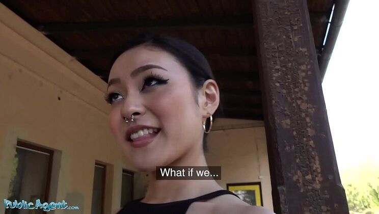 Rae Lil Black Japanese babe fucks stranger for cash in public - POV blowjob & cumshot