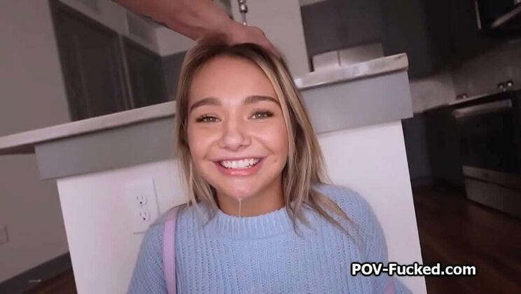 Amateur Teen Mia Kay Gags on Ike Diezel's Cock for Rent Discount - POV Blowjob