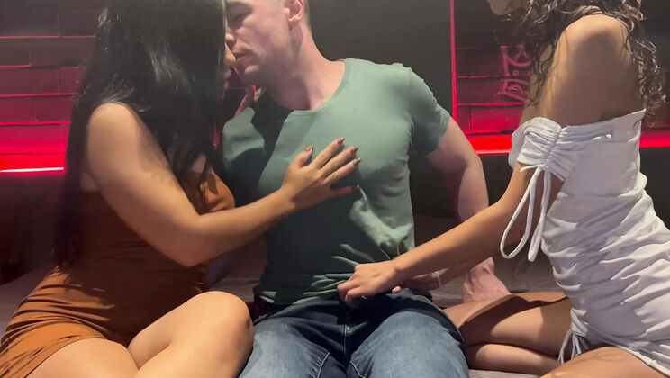 Hot Latina Lesbian Neighbors Seduced by Big White Cock - Raw Breeding & Massive Creampie