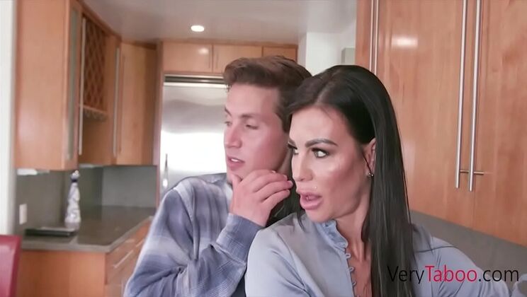 Stepson Fucks Stepmom Melissa Lynn While Husband Eats - Taboo MILF Sex