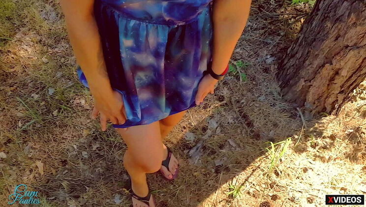 No Panties Public Sex - Stranger Fills Her Tight Pussy Creampie