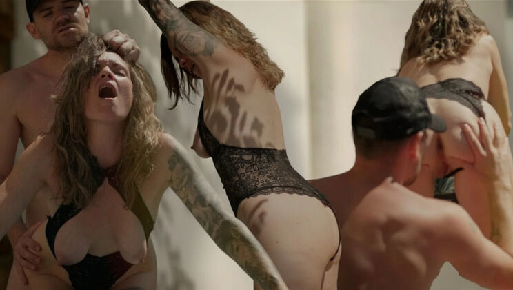 Hot French MILF Wendy takes young cock in her garden - rough doggy & creampie