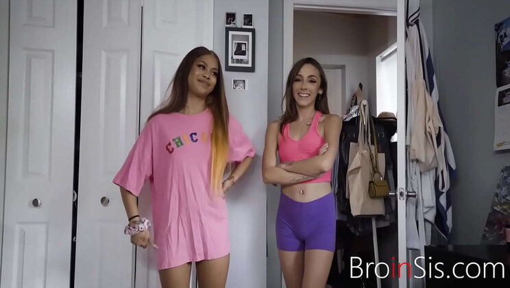 Naughty Teen Step Sis & Bestfriend Take Turns Fucking Step Bro - Jeni Angel, Dani Blu