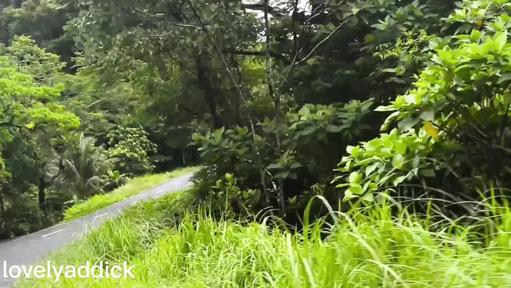 Fitri Pissing Outside - Hairy Indonesian Babe Solo Pee Show