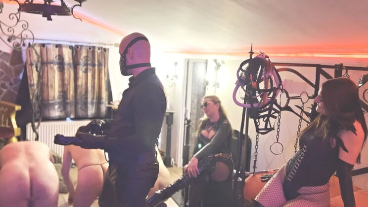 Hungarian Mistress Zeida & Master Darius Dominate Slave in Painful Flogging Contest - BDSM HD