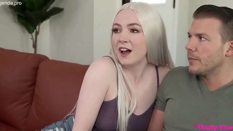 Hot Blonde Stepsis Gives Stepbro a Creampie After Horror Movie