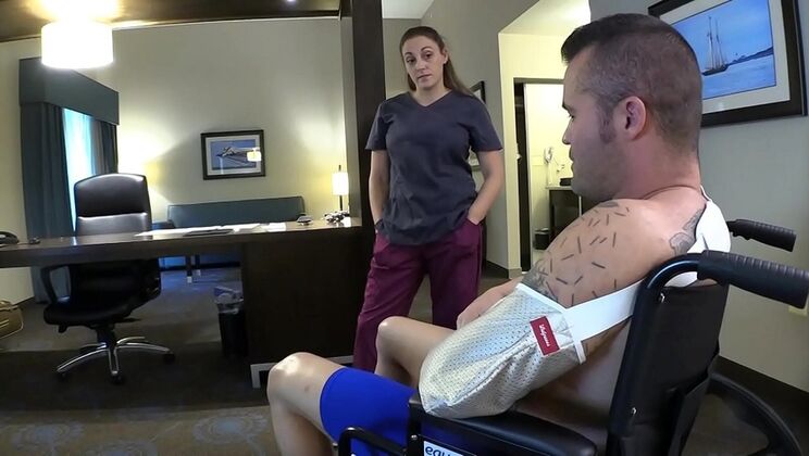 Hot Nurse MILF Melanie Hicks Takes Care of Her StepSon's Needs - Big Tits & Tan Lines