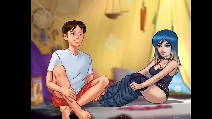 Step-Mom & Step-Sister Threesome - Summertime Saga Eve Quest Fuck