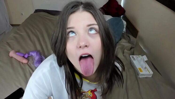 Innocent Nerd Katya Letova Cums Hard with Dildo & Remote Toy