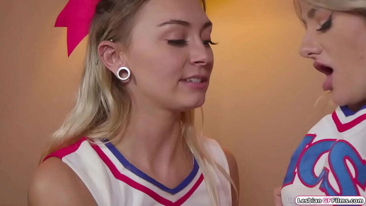 Hot blonde cheerleaders Chloe Temple & Harmony Rivers eat pussy and play with toys