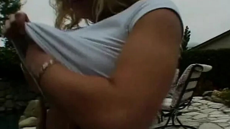 Hairy brunette lesbian gets pussy licked by hot blonde slut outdoors