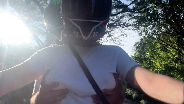 Amateur Latina Sweetfantasy131 gets noticed with no bra and big natural tits in public