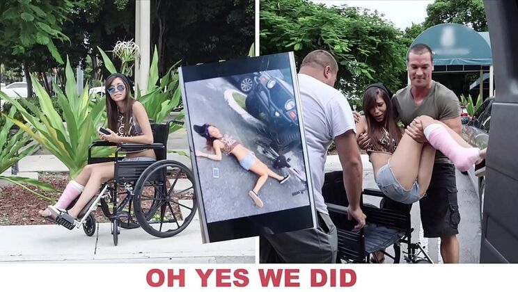 Young Kimberly Costa in wheelchair gets hardcore fucked by Sean Lawless after car accident - BangBros Miami