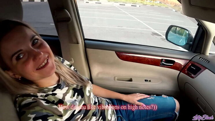 Blonde Teen Letty Black Tests Lovense Lush 2 Vibrator in Public - Funny Remote Toy Reaction